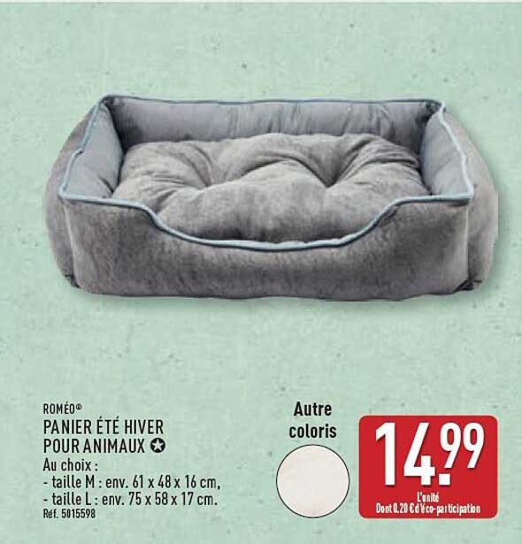 PANIER ÉTÉ HIVER POUR ANIMAUX