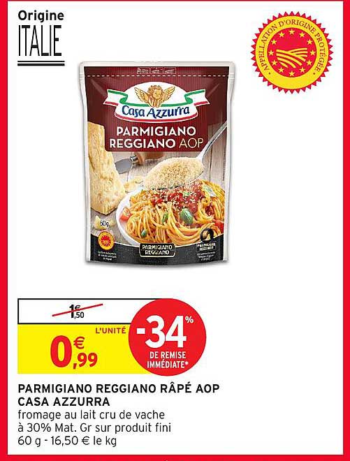 PARMIGIANO REGGIANO RÂPÉ AOP CASA AZZURRA