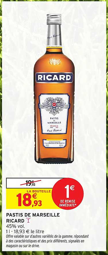 PASTIS DE MARSEILLE RICARD 45% vol.