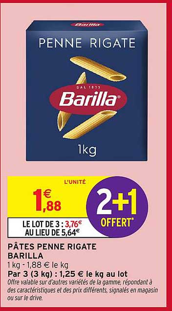 PÂTES PENNE RIGATE BARILLA
