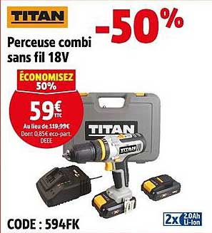 Perceuse combi sans fil 18V