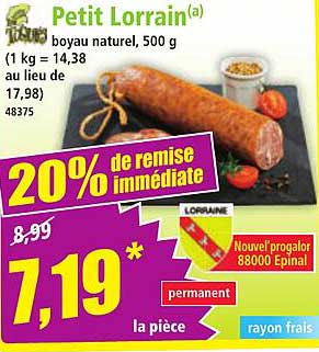 Petit Lorrain(a) boyau naturel, 500 g
