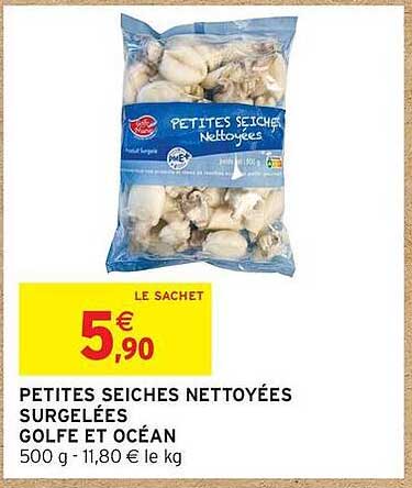 PETITES SEICHES NETTOYÉES SURGELÉES GOLFE ET OCÉAN