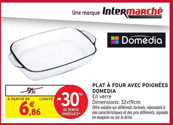 PLAT À FOUR AVEC POIGNÉES DOMEDIA