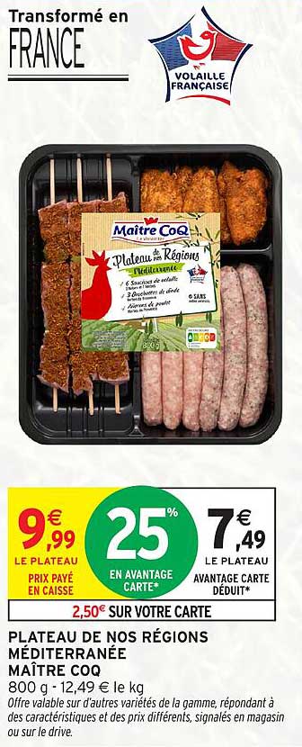 PLATEAU DE NOS RÉGIONS MÉDITERRANÉE MAÎTRE COQ