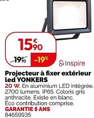 Projecteur à fixer extérieur Led YONKERS