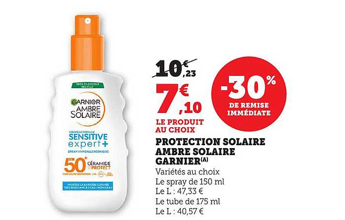 PROTECTION SOLAIRE AMBRE SOLAIRE GARNIER