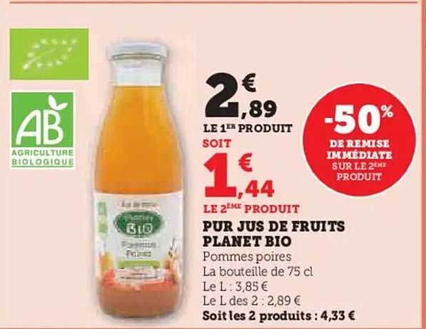 PUR JUS DE FRUITS PLANET BIO