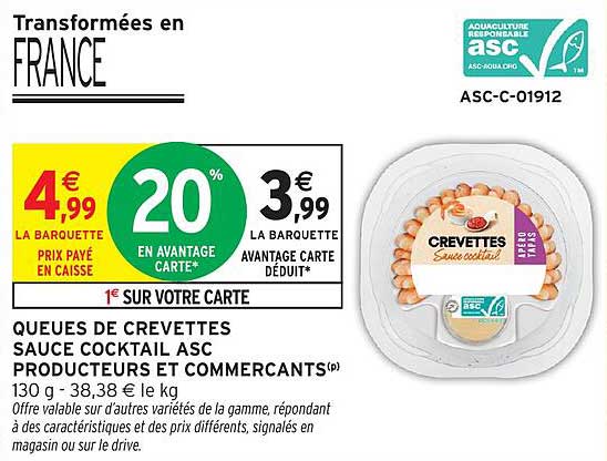 QUEUES DE CREVETTES SAUCE COCKTAIL ASC