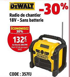 Radio de chantier 18V - Sans batterie