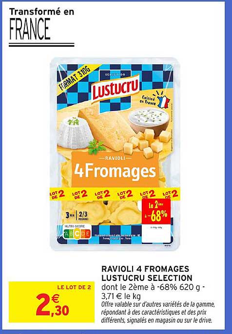 RAVIOLI 4 FROMAGES LUSTUCRU SELECTION