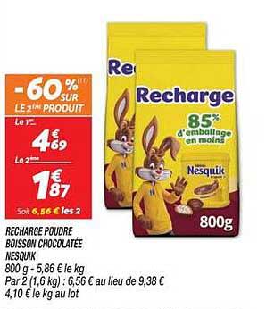 RECHARGE POUDRE BOISSON CHOCOLATÉE NESQUIK