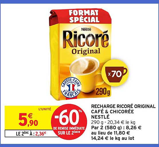 RECHARGE RICORÉ ORIGINAL CAFÉ & CHICORÉE NESTLÉ