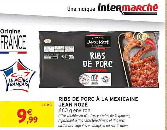 RIBS DE PORC À LA MEXICAINE JEAN ROZÉ