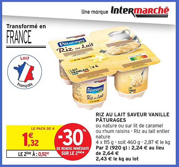 RIZ AU LAIT SAVEUR VANILLE PÂTURAGES