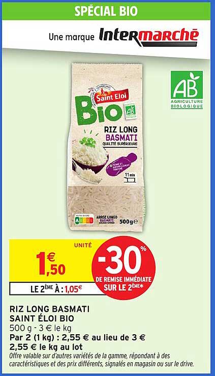 RIZ LONG BASMATI SAINT ÉLOI BIO