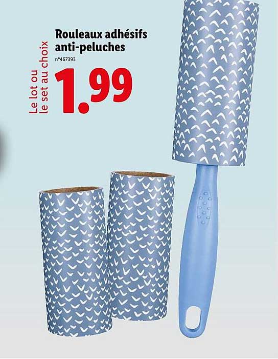 Rouleaux adhésifs anti-peluches