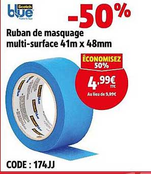 Ruban de masquage multi-surface 41m x 48mm