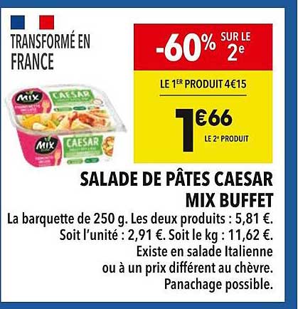 SALADE DE PÂTES CAESAR MIX BUFFET