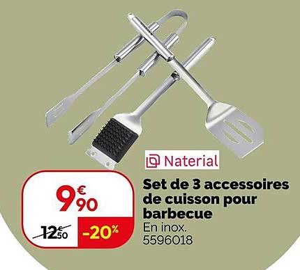 Set de 3 accessoires de cuisson pour barbecue