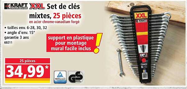 Set de clés mixtes, 25 pièces