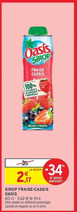 SIROP FRAISE-CASSIS OASIS