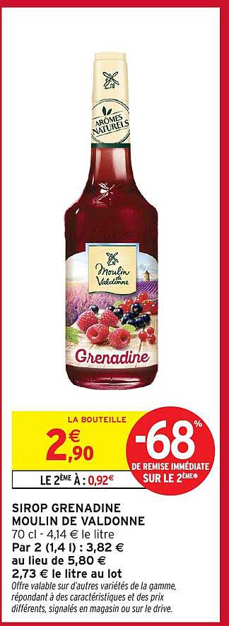 SIROP GRENADINE MOULIN DE VALDONNE