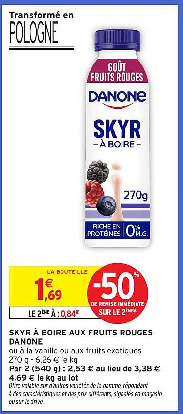 SKYR À BOIRE AUX FRUITS ROUGES DANONE