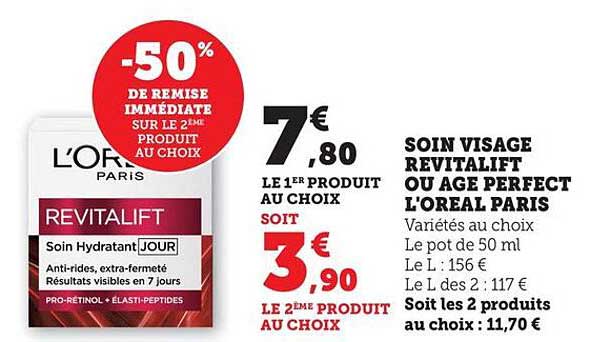 SOIN VISAGE REVITALIFT OU AGE PERFECT L'OREAL PARIS