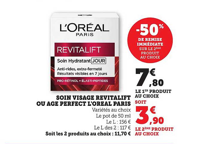 SOIN VISAGE REVITALIFT OU AGE PERFECT L'OREAL PARIS