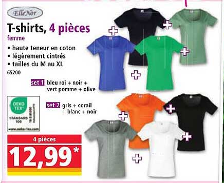 T-shirts, 4 pièces