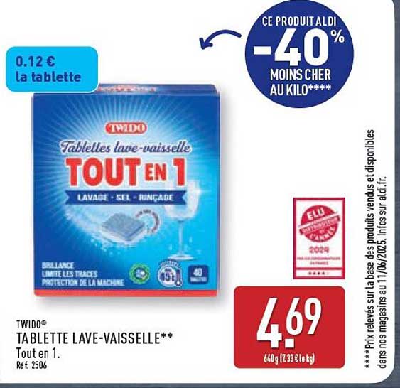 TABLETTE LAVE-VAISSELLE** Tout en 1.