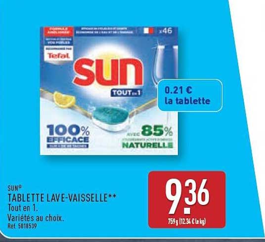 TABLETTE LAVE-VAISSELLE** Tout en 1.
