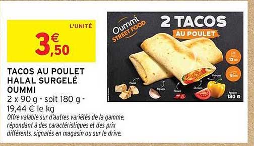 TACOS AU POULET HALAL SURGELÉ OUMMI