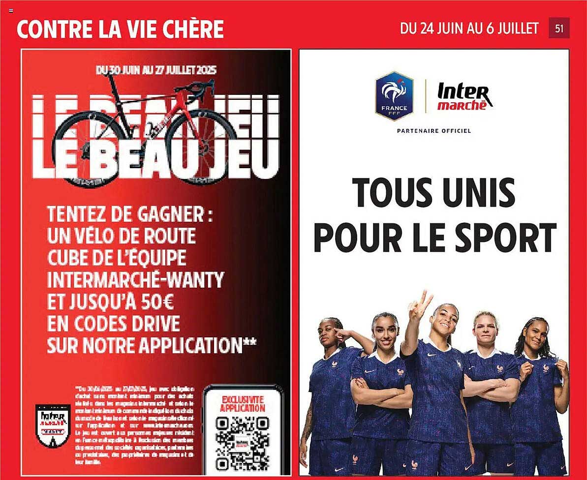TENTEZ DE GAGNER : UN VÉLO DE ROUTE CUBE DE L'ÉQUIPE INTERMARCHÉ-WANTY ET JUSQU'À 50€ EN CODES DRIVE SUR NOTRE APPLICATION