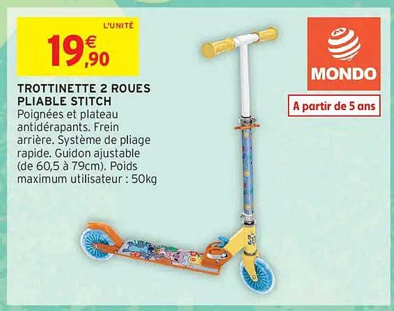 TROTTINETTE 2 ROUES PLIABLE STITCH