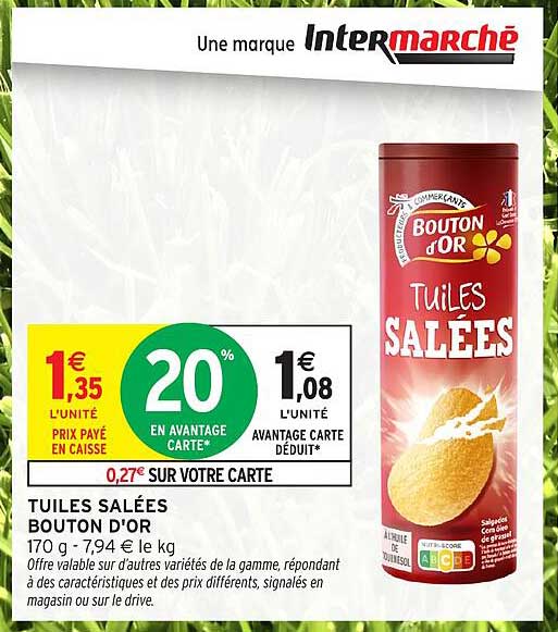TUILES SALÉES BOUTON D'OR
