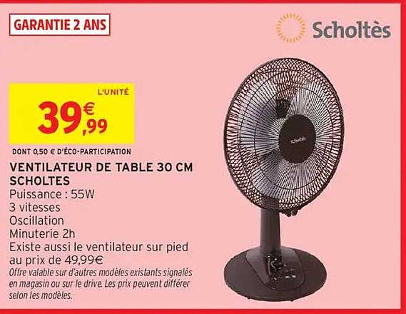 VENTILATEUR DE TABLE 30 CM SCHOLTÈS