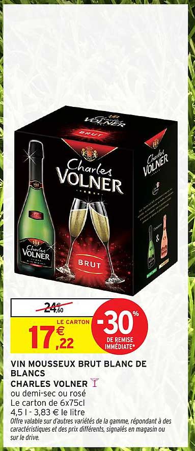 VIN MOUSSEUX BRUT BLANC DE BLANCS CHARLES VOLNER