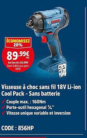 Visseuse à choc sans fil 18V Li-ion Cool Pack - Sans batterie