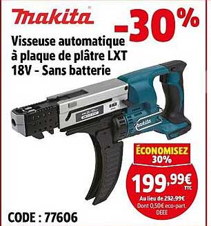 Visseuse automatique à plaque de plâtre LXT 18V - Sans batterie
