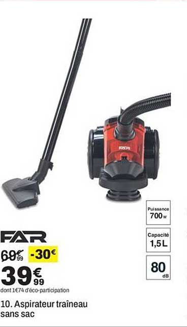 10. Aspirateur traîneau sans sac