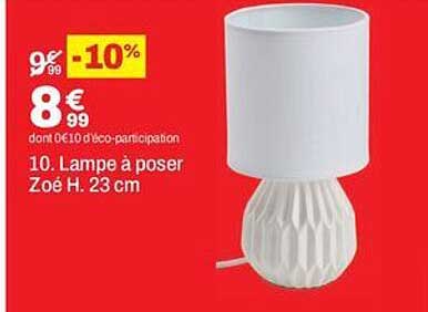 10. Lampe à poser Zoé H. 23 cm