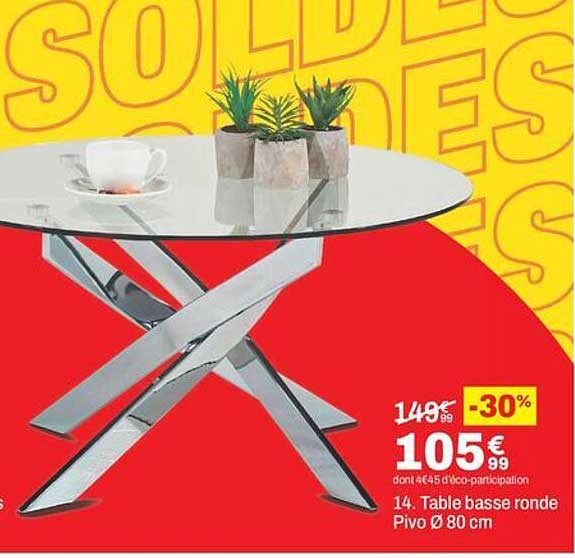 14. Table basse ronde Pivo Ø 80 cm