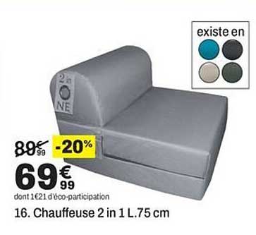 16. Chauffeuse 2 in 1 L.75 cm