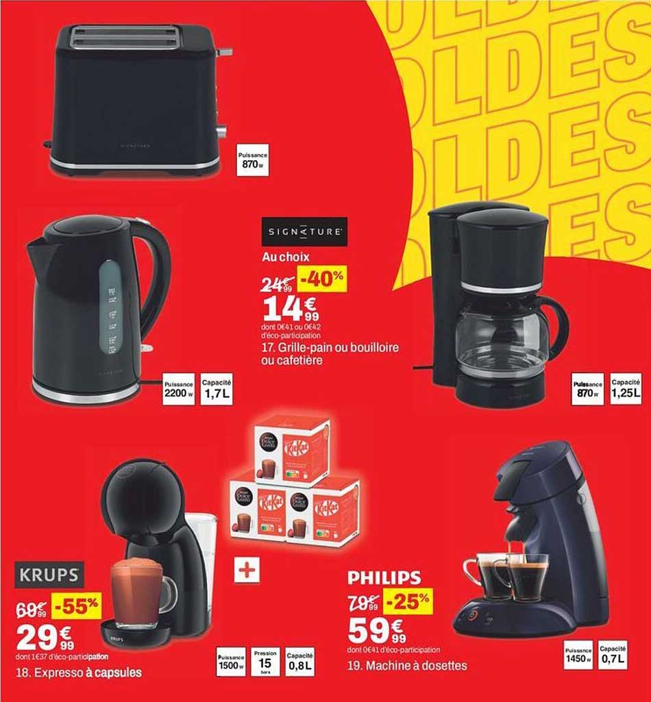 17. Grille-pain ou bouilloire ou cafetière