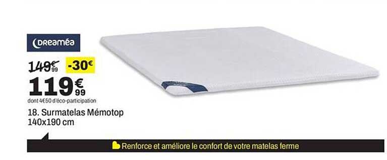 18. Surmatelas Mémotop 140x190 cm