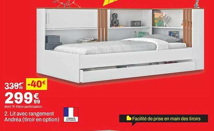 2. Lit avec rangement Andrea (tiroir en option)