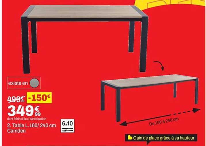 2. Table L.160/240 cm Camden