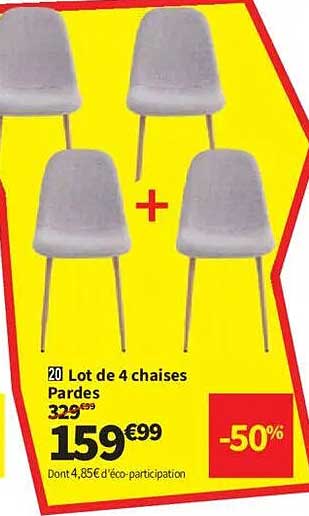 20 Lot de 4 chaises Pardes